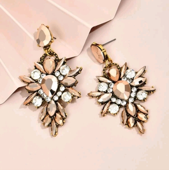 Rhinestone Drop Earrings - Picture 3 of 3